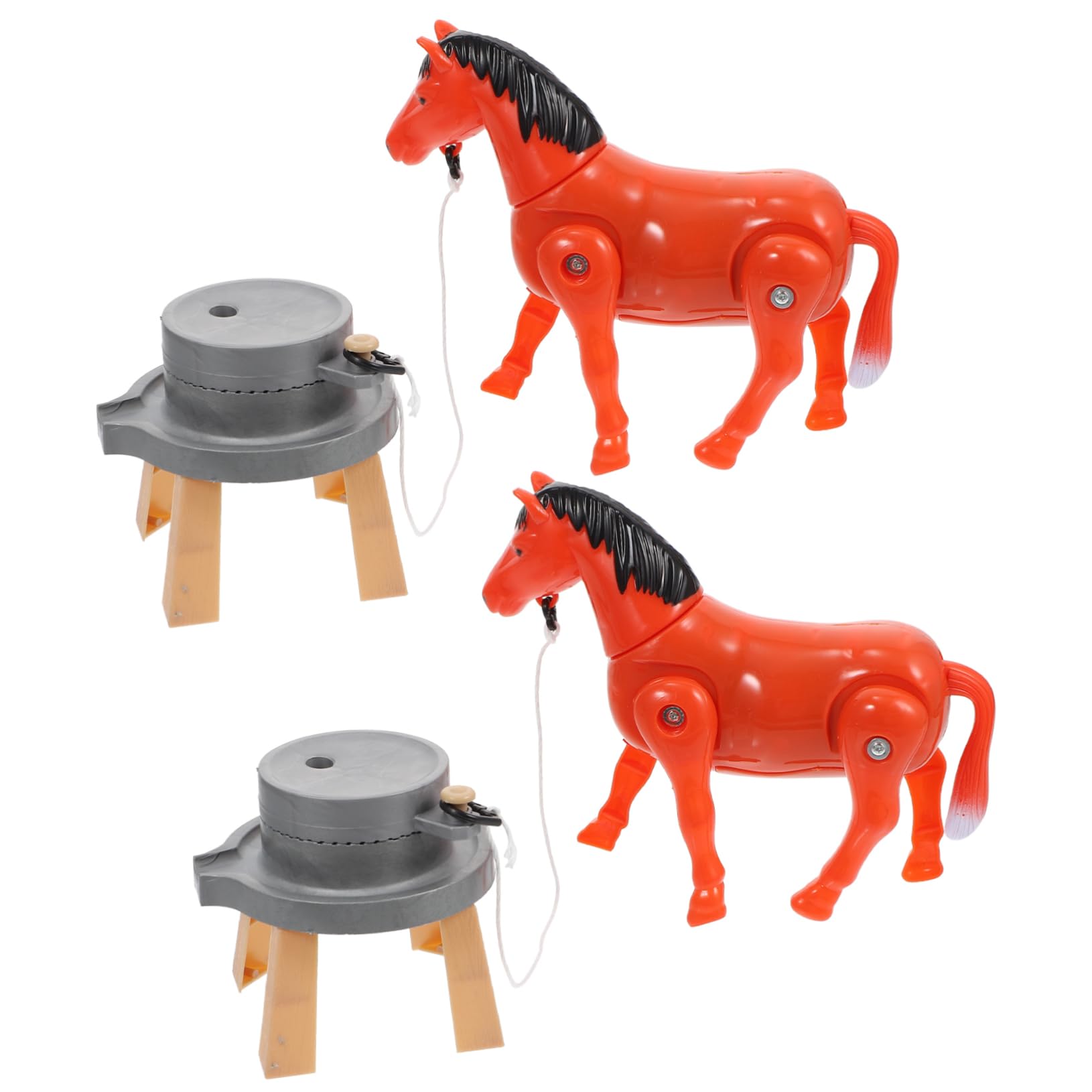 Amazon | ERINGOGO 2セット電動転ミル付き馬のおもちゃ 知育玩具